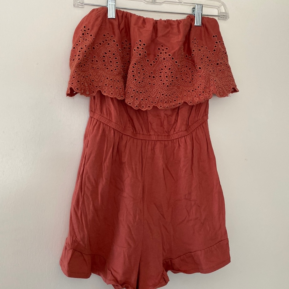 Crochet detailed romper